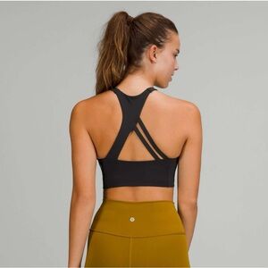 Lululemon Athletica Strong Lines Sports Bra 
 Black Strappy
